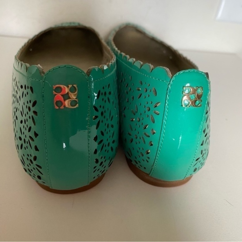 Coach Carsin Green Patent Leather Ballet Flat Loafer 10 NIB - Picture 12 of 16